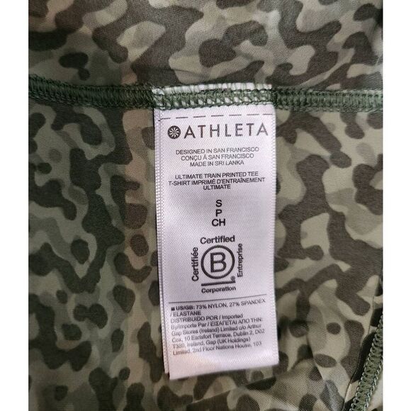 Athleta Ultimate Train Camo Printed Tee Size Small - Picture 6 of 6